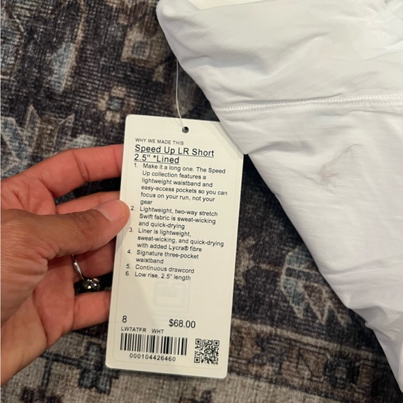 Lululemon NEW with tags speed up 2.5” inseam shorts in white size 8 - Picture 5 of 9